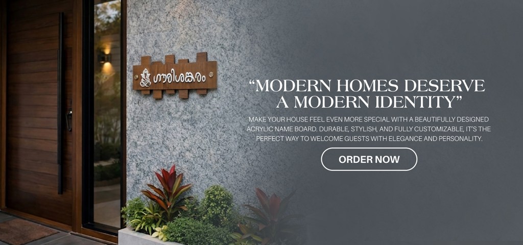 Image of modern home with our House Name Board
